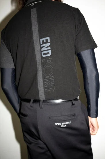 short sleeve polo shirt(large emblem) black