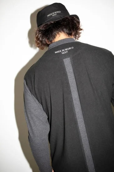 long sleeve mock neck shirt(small logo) black