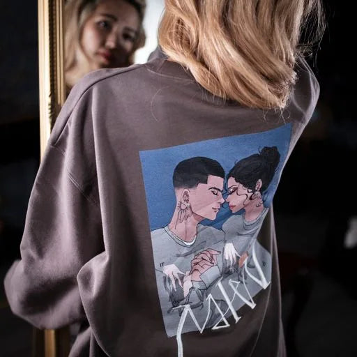 crew neck sweat (Ran.)charcoal