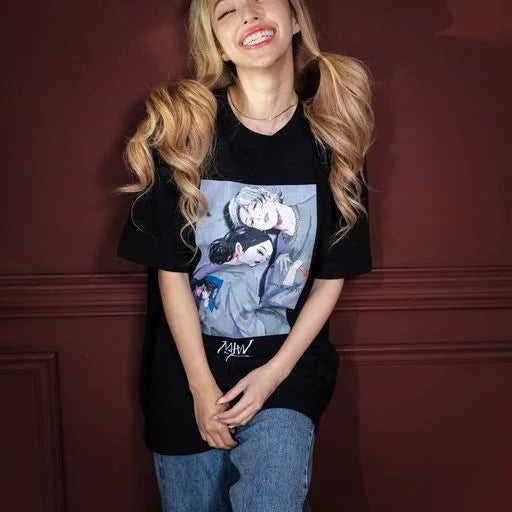 crew neck tee (Ran.)black