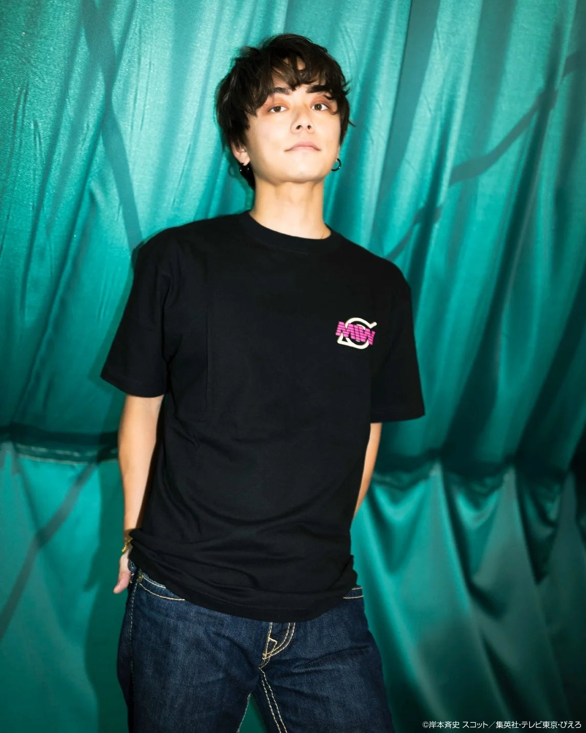 crew neck tee(arch logo)SAKURA black