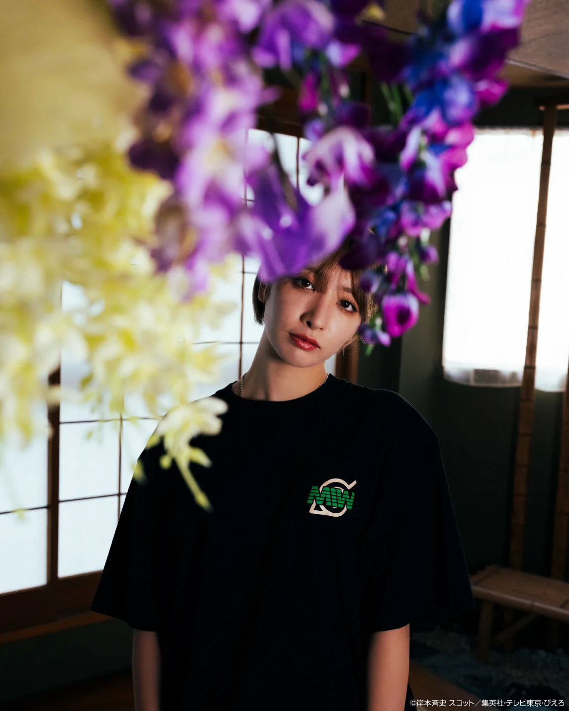 crew neck tee(arch logo)MINATO black