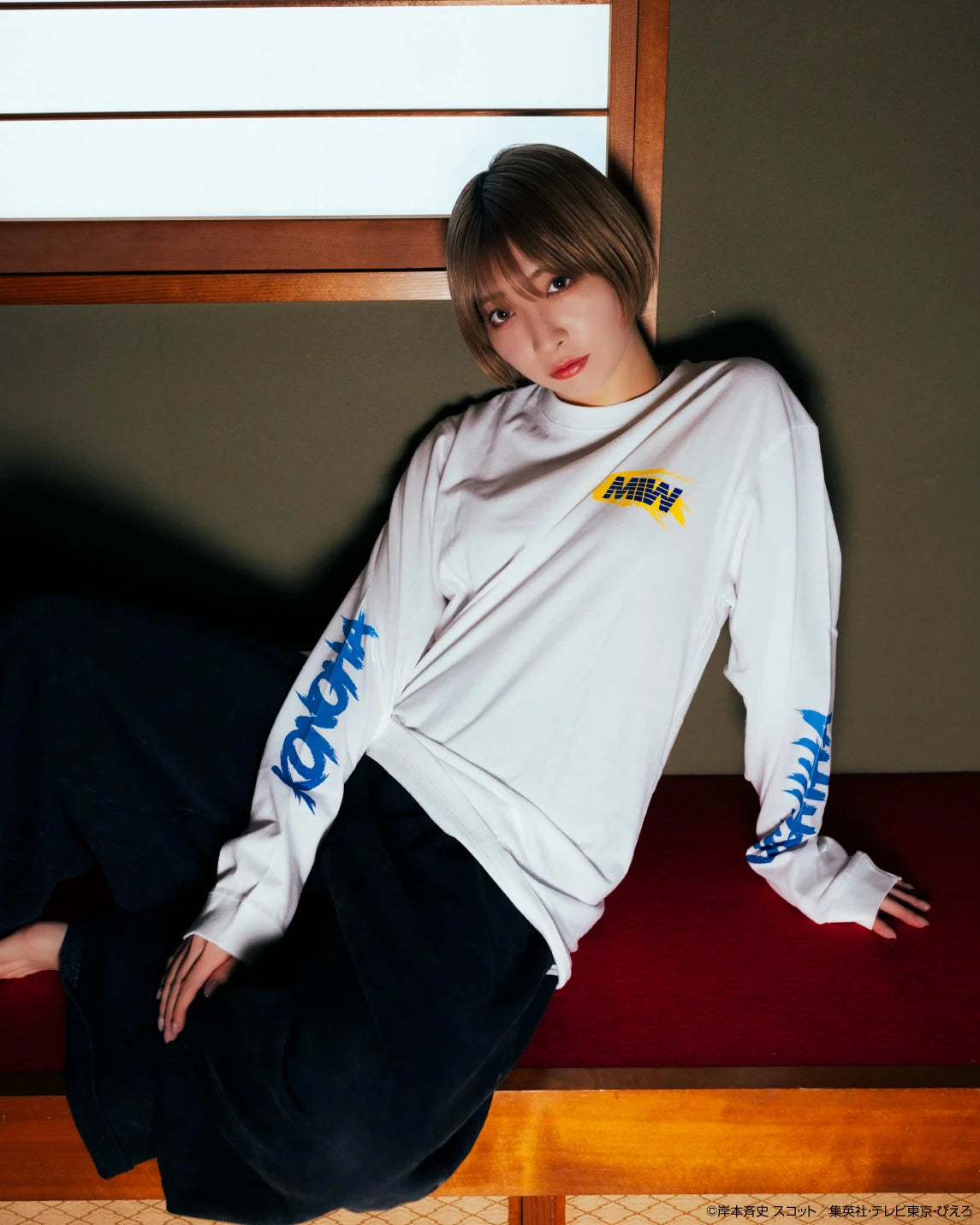 crew neck long sleeve tee(calligraphy)SASUKE white