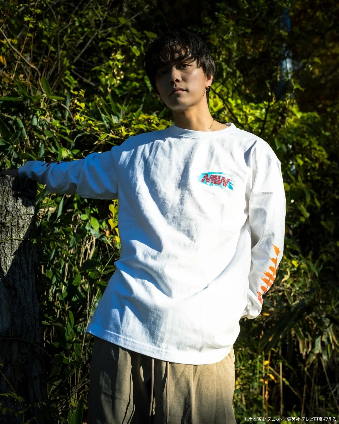 crew neck long sleeve tee(calligraphy)ITACHI white