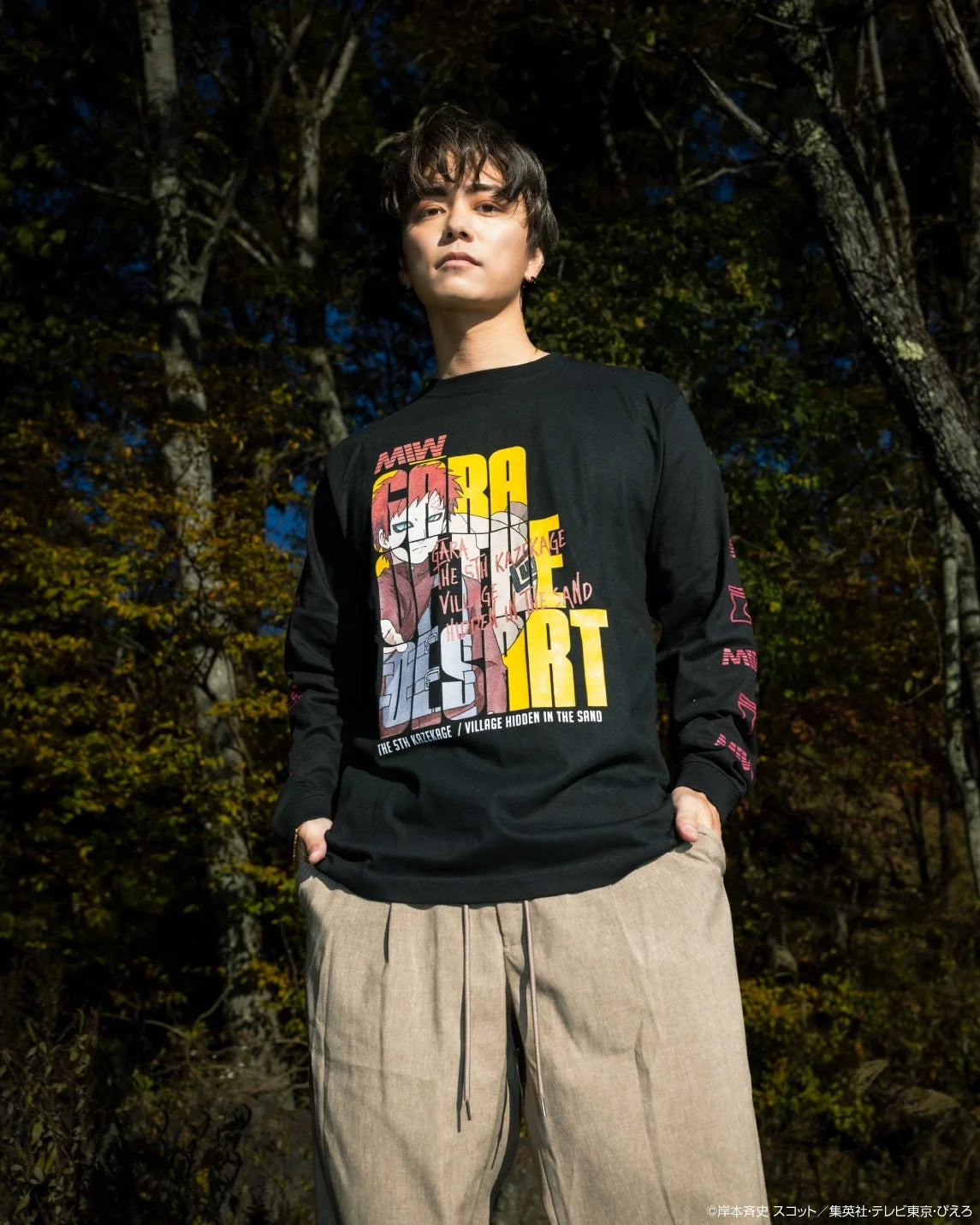 crew neck long sleeve tee(hide)GAARA black