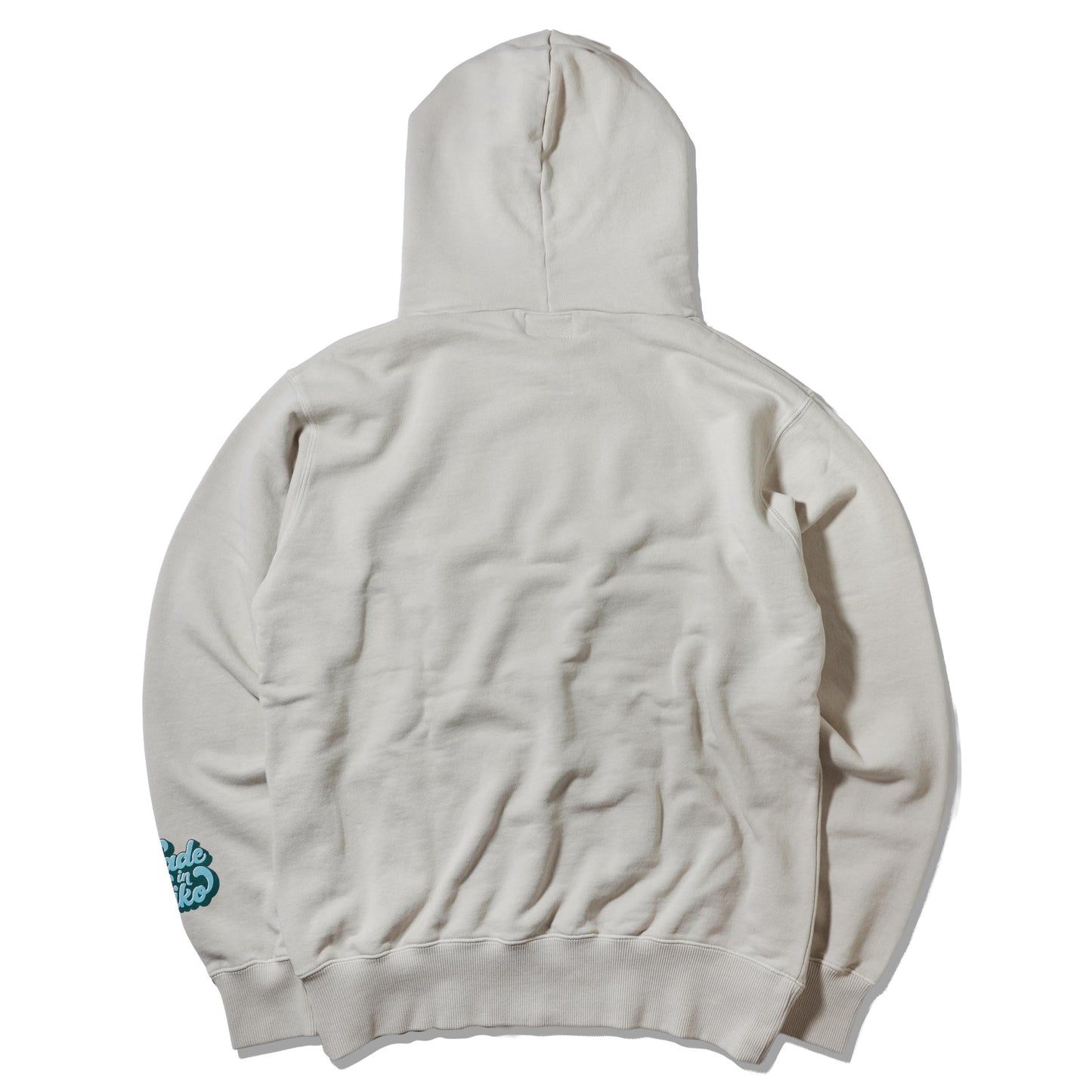 川越にこ × MIW NIKO COLLEGE LOGO HOODIE NATURAL×BLUE