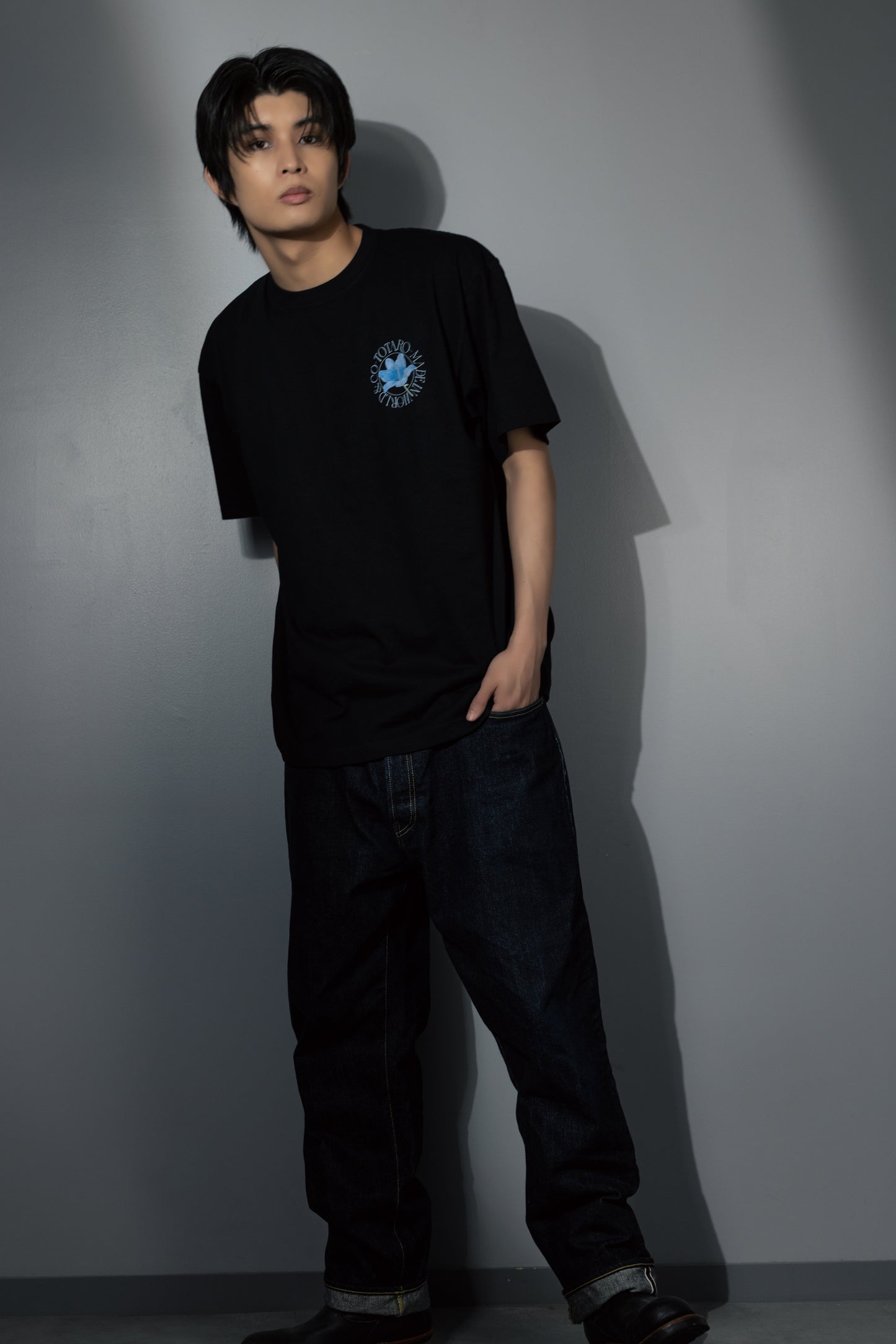柊太朗 × MIW Flower T-shirt black
