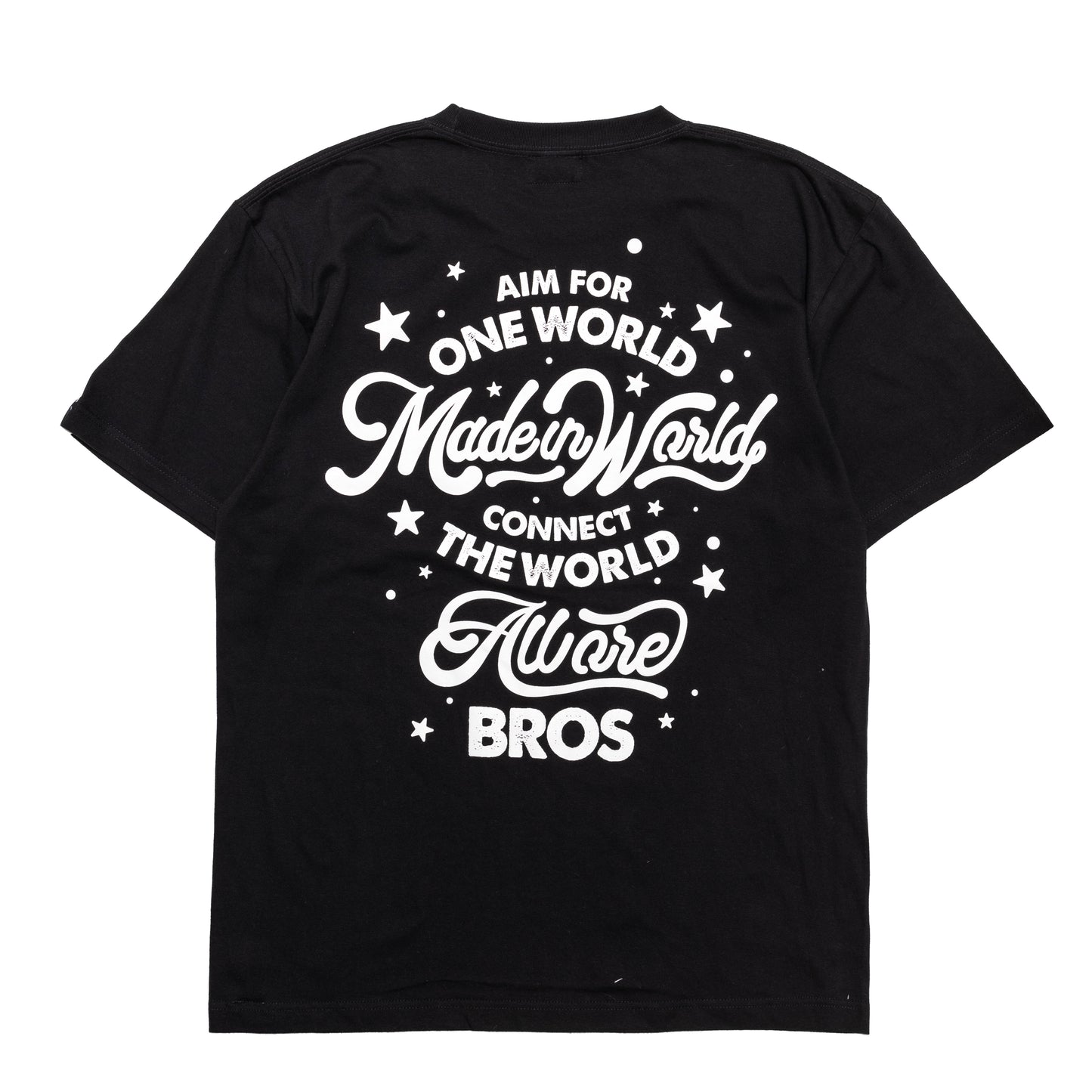 AIM FOR ONE WORLD T-SHIRT black x white