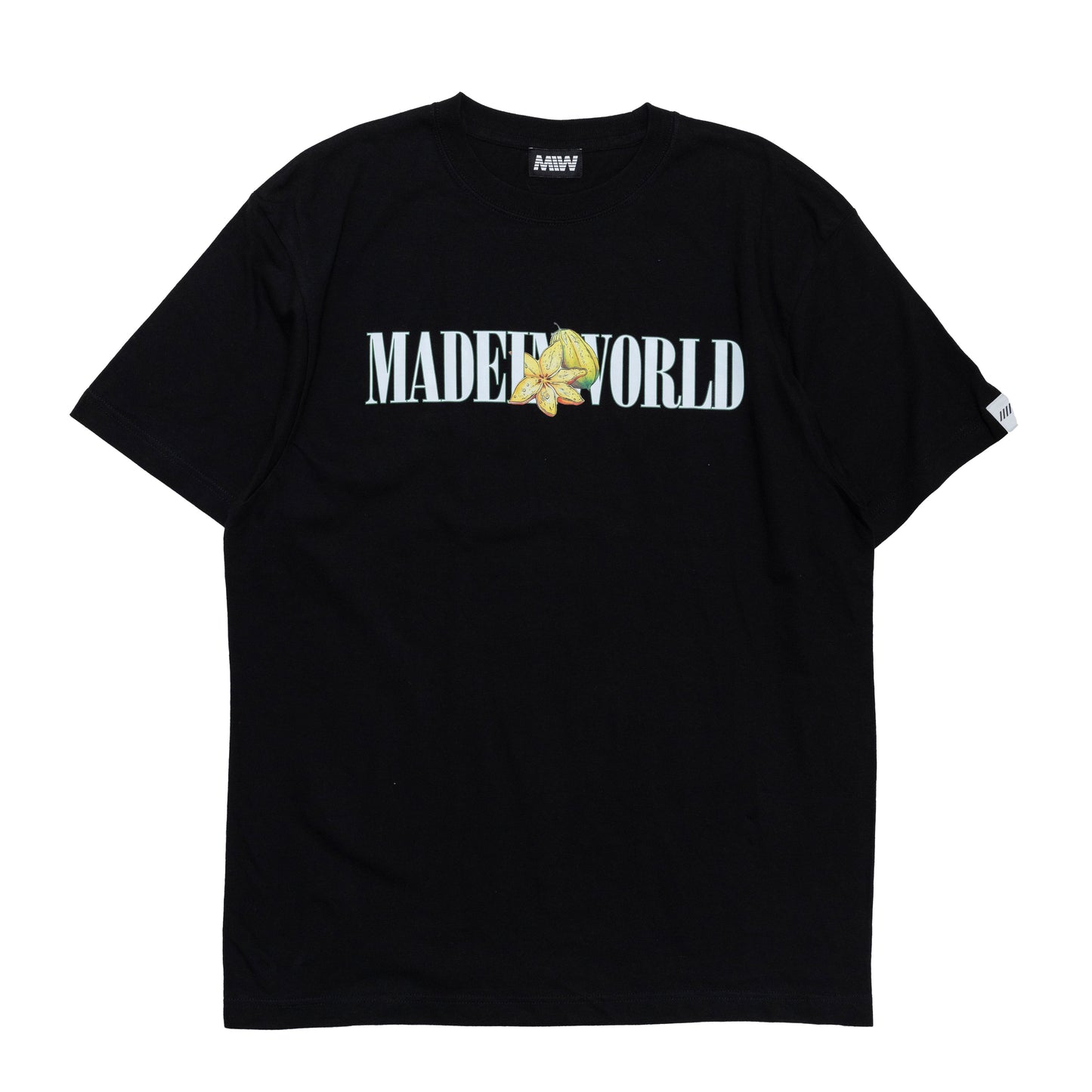 FLOWER AND LOGO T-SHIRT black