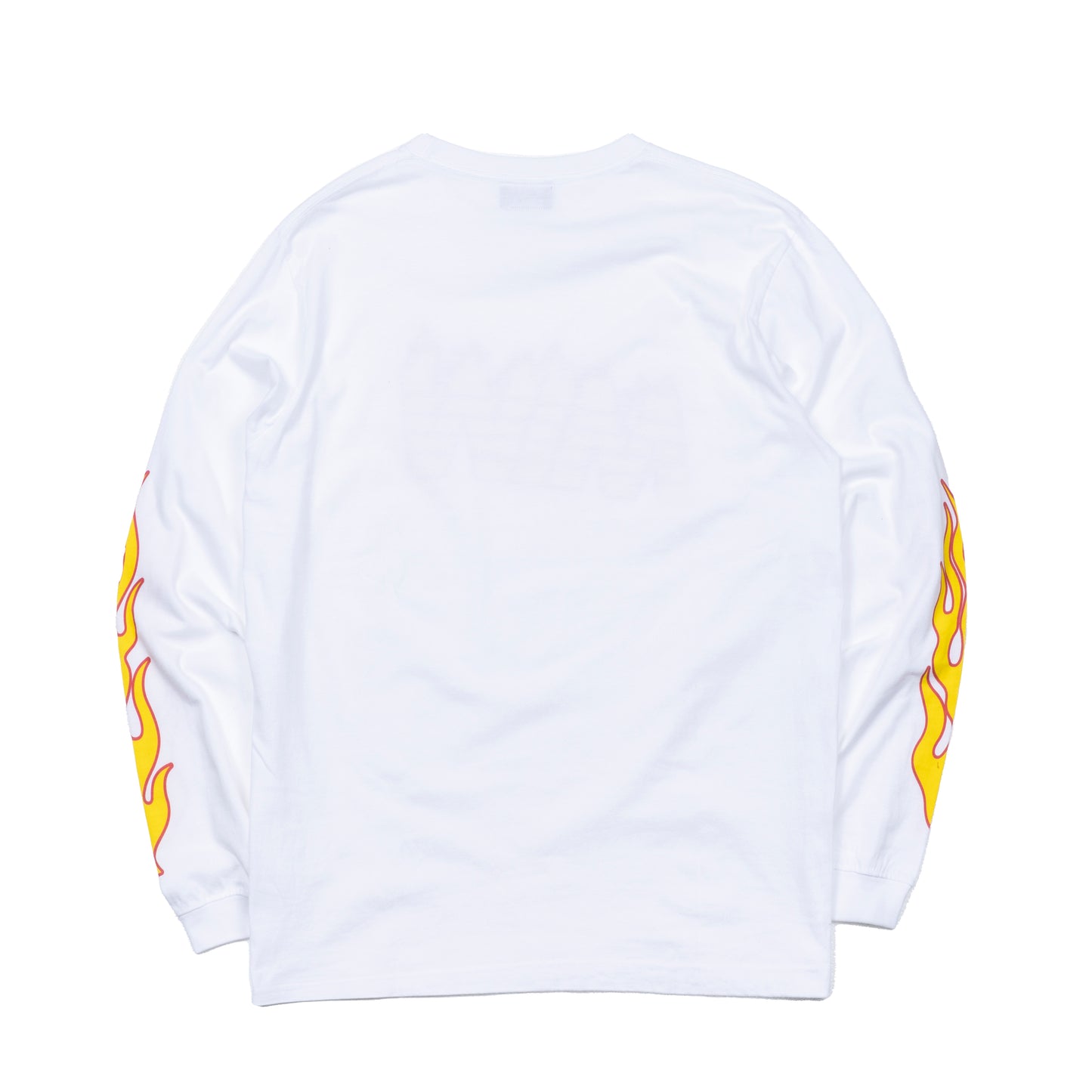 crew neck long sleeve tee(fire pattern)white