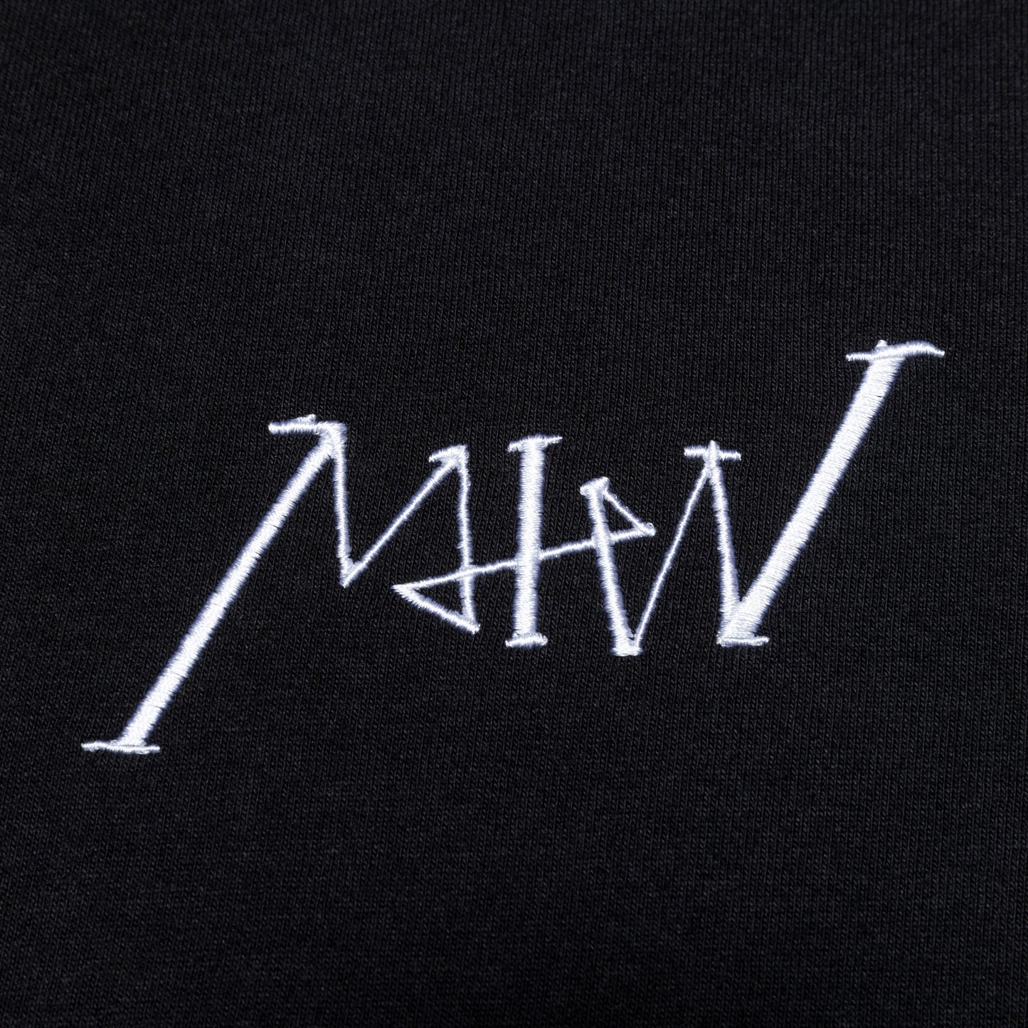 crew neck tee(embroidery letter logo)black