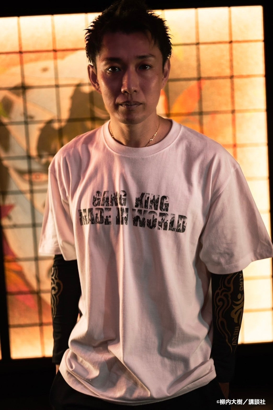 GANGKING crewneck tee(hide front) white