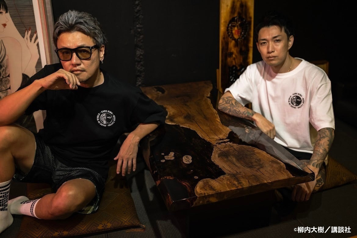 GANGKING crewneck tee(BIZEN ART TATOO STUDIO)white