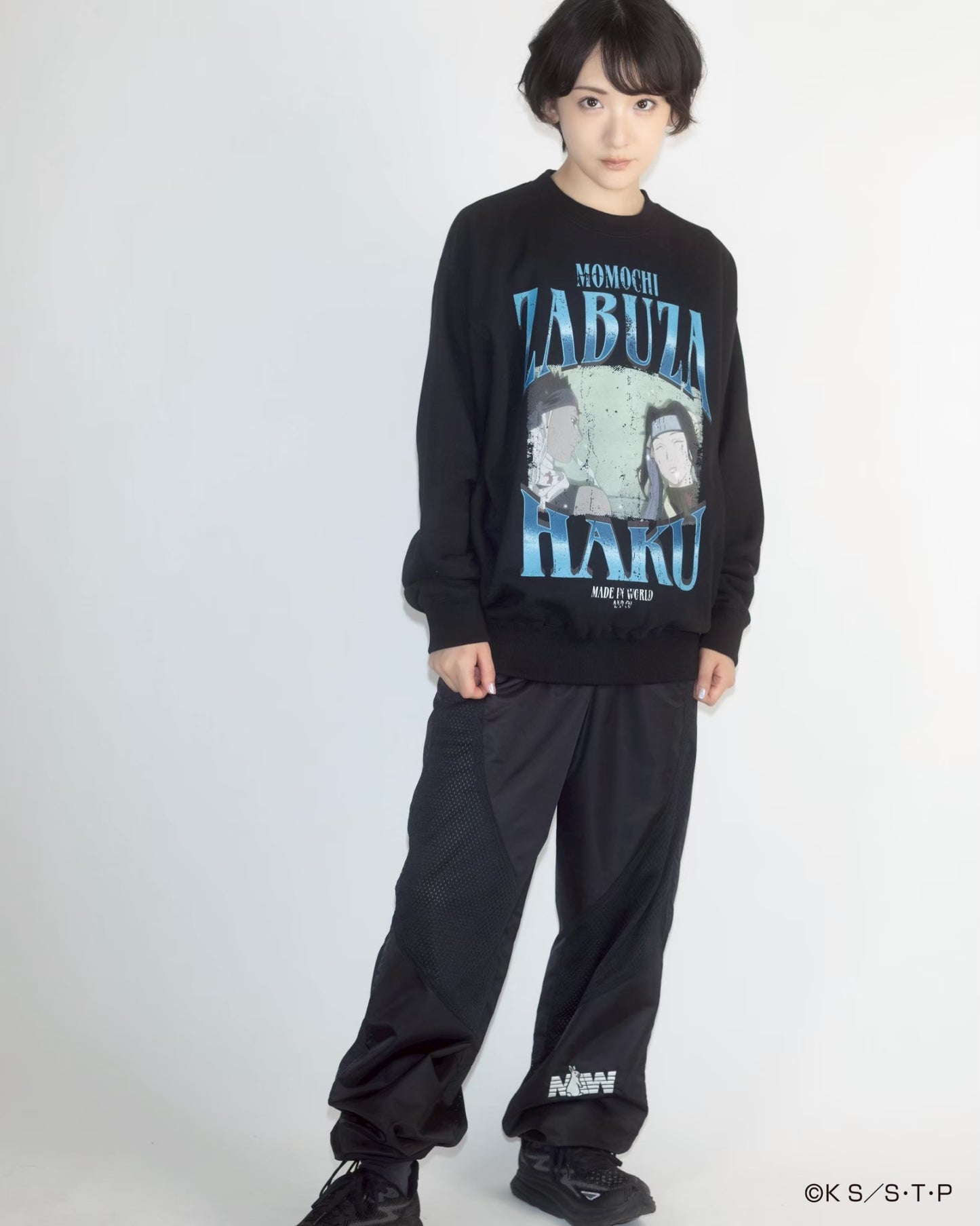 ZABUZA & HAKU crew neck sweat BLACK