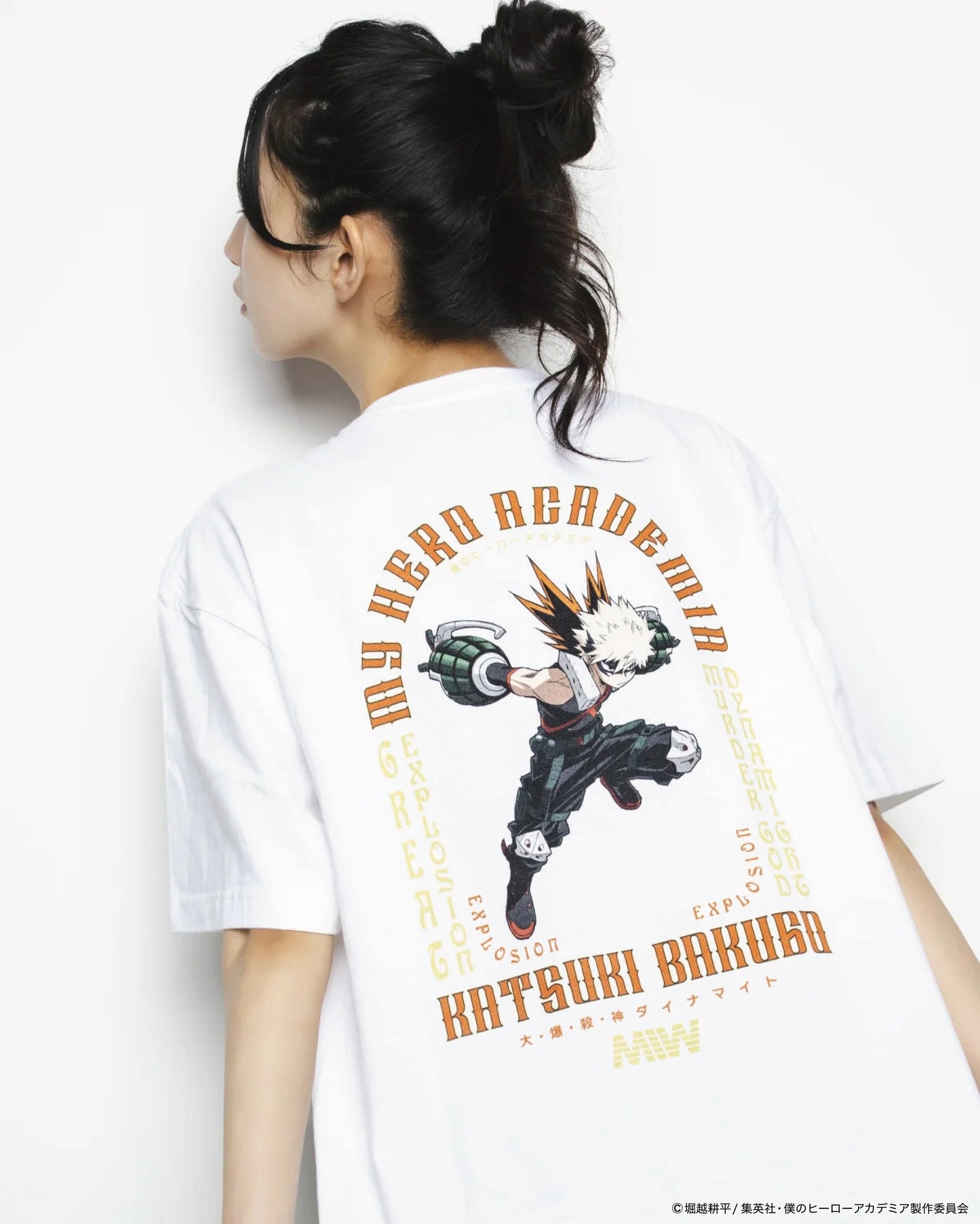 MIW crew neck Tee(KATSUKI BAKUGO 爆豪勝己)white