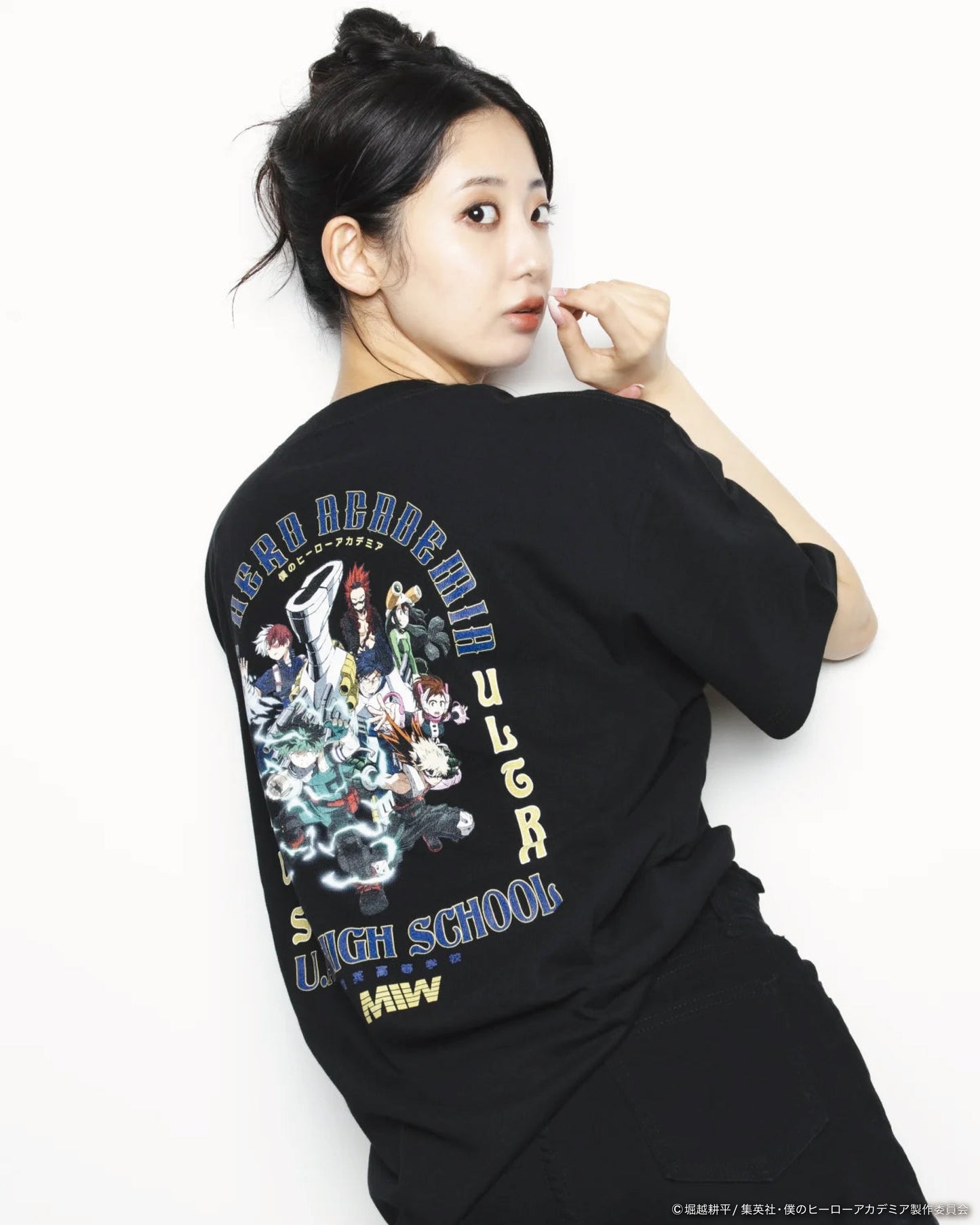 MIW crew neck Tee(U.A. HIGH SCHOOL 雄英高校)black