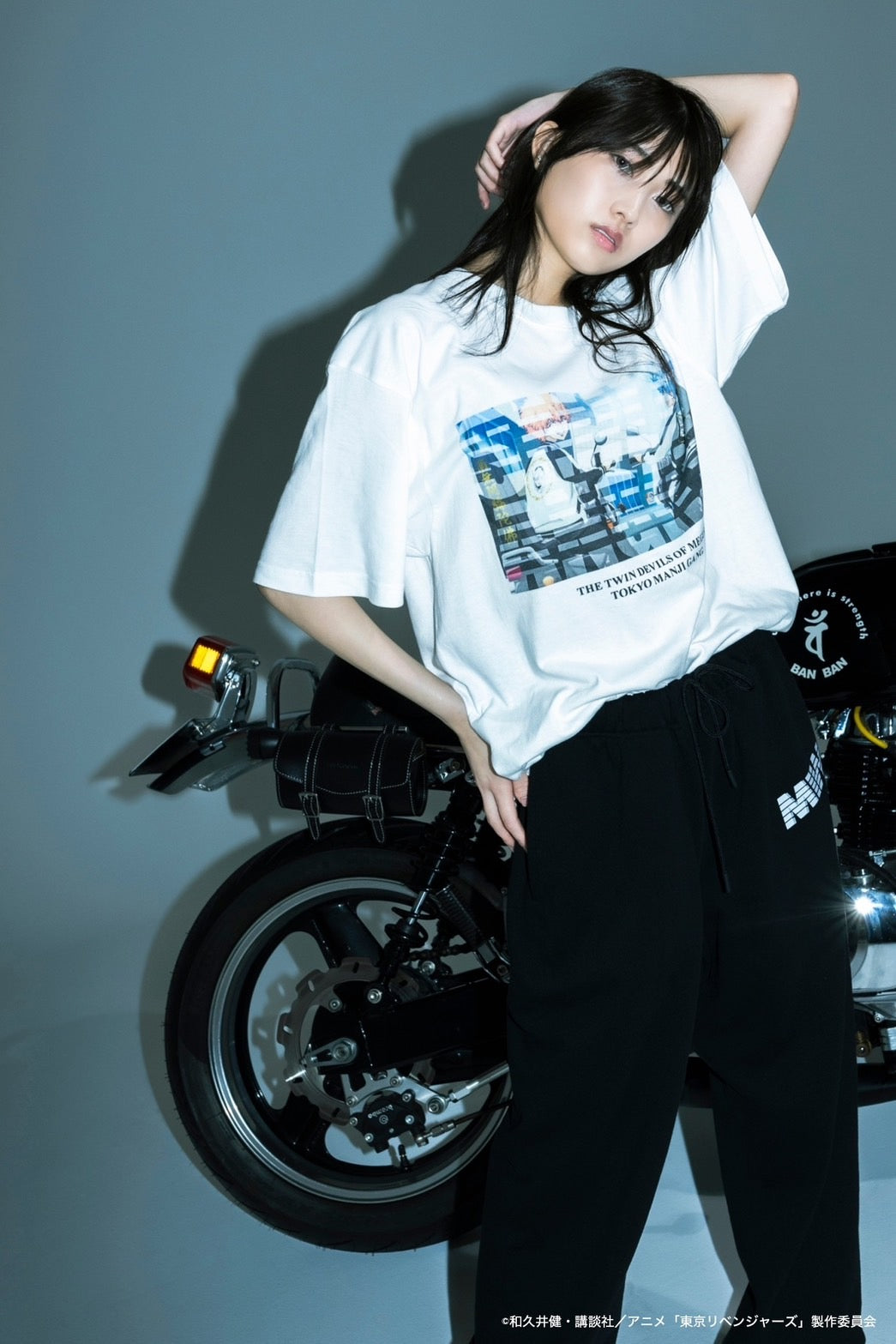 【在庫】crew neck tee(Smiley&Angry)white