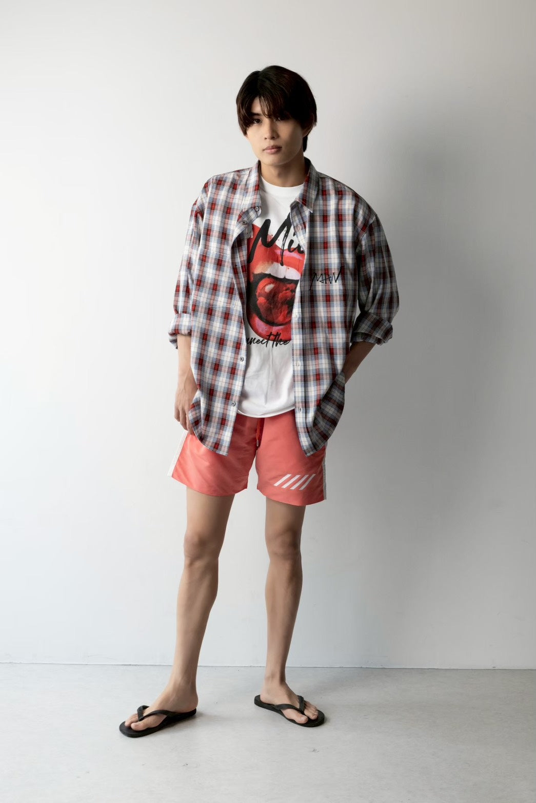 crew neck tee(lip)WHITE