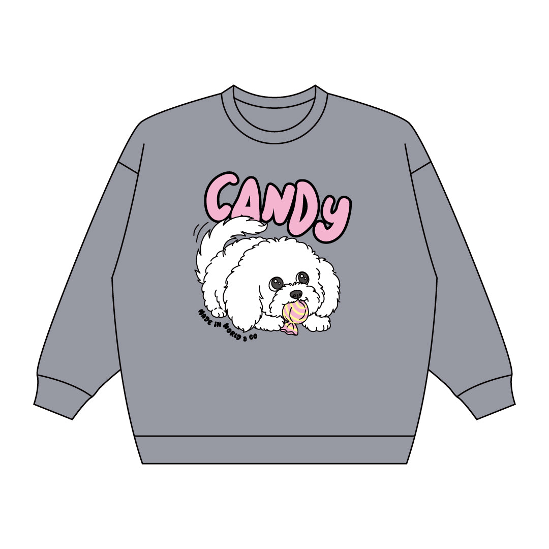 甘党男子×MADE IN WORLD&COcrewneck sweat (candy&dog)