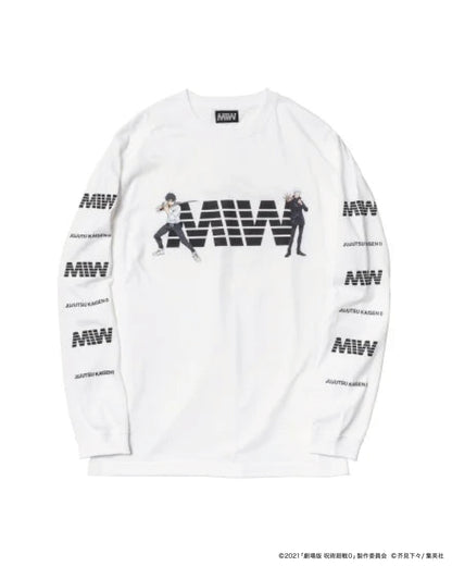 MIW × 劇場版 呪術廻戦0 crew neck long sleeve tee white / 乙骨憂太,五条悟