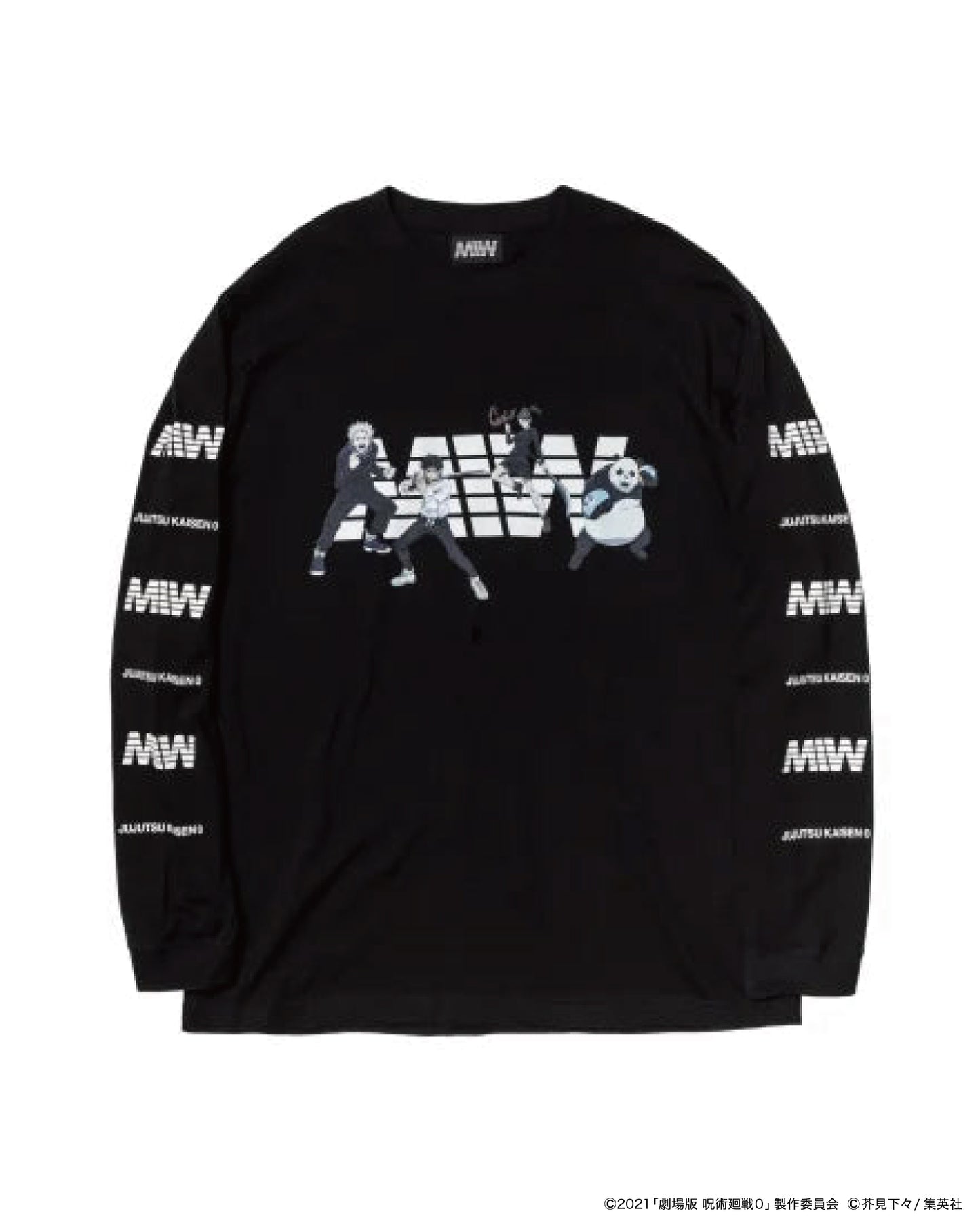 MIW × 劇場版 呪術廻戦0 crew neck long sleeve tee black / 狗巻棘,乙骨憂太,禪院真希,パンダ