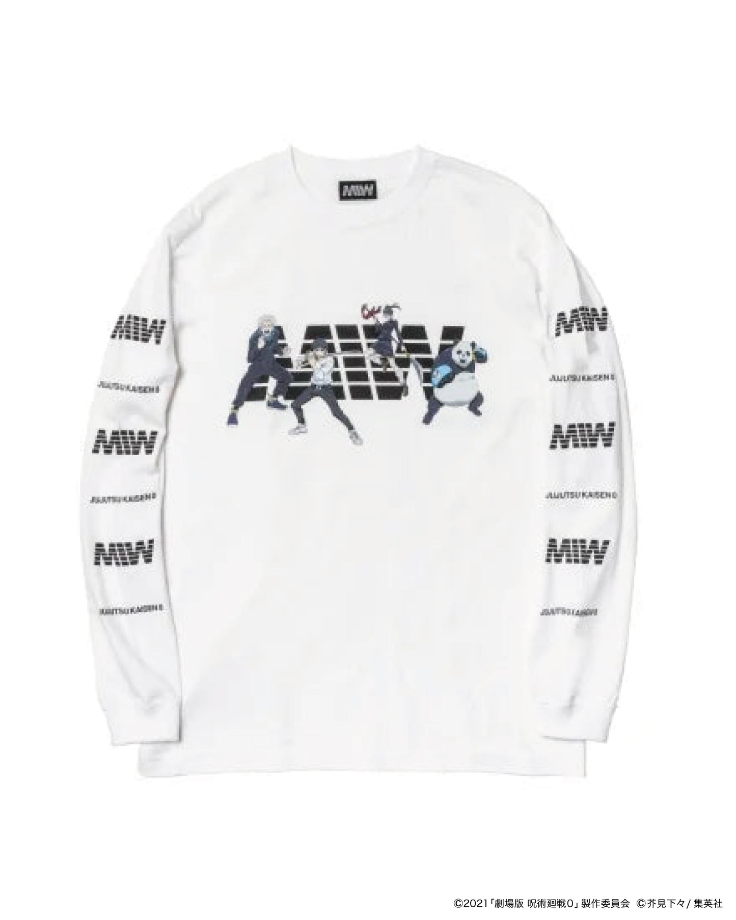 MIW × 劇場版 呪術廻戦0 crew neck long sleeve tee white / 狗巻棘,乙骨憂太,禪院真希,パンダ