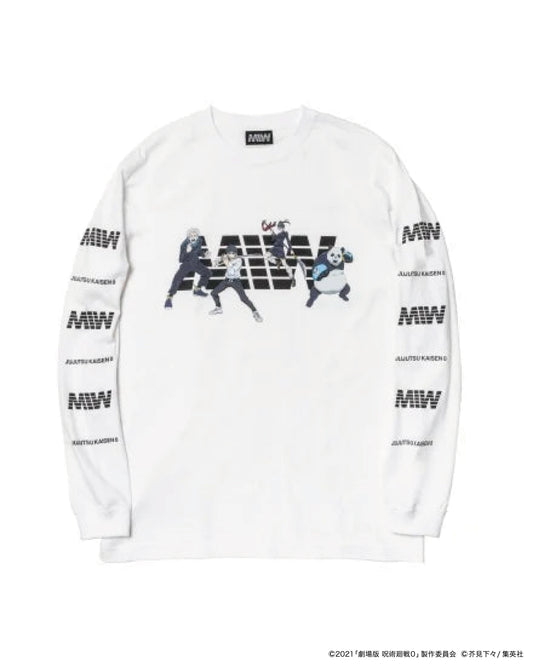 MIW × 劇場版 呪術廻戦0 crew neck long sleeve tee white / 狗巻棘,乙骨憂太,禪院真希,パンダ