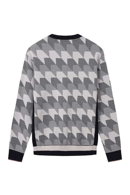 【BOSS GOLF 25SR Men's】Pattern JQD Rneck Sweater / D/Navy