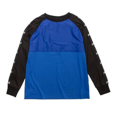 crew neck long sleeve tee (switching) blue