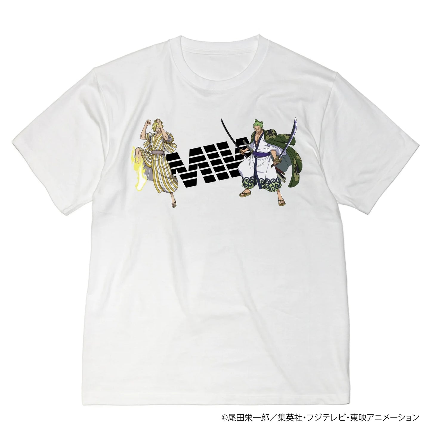 【 Limited Edition 】 ワンピース クルーネックTシャツ ( 2shot ) ホワイト ONE PIECEコラボ