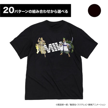 【 Limited Edition 】 ワンピース クルーネックTシャツ ( 2shot ) ブラック ONE PIECEコラボ