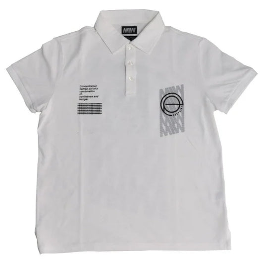 END POINT short sleeve polo shirt (many logo) white