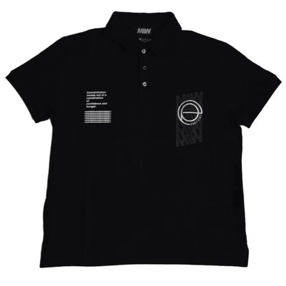 END POINT short sleeve polo shirt (many logo) black