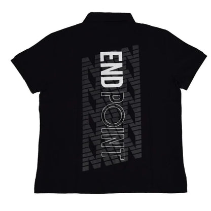 END POINT short sleeve polo shirt (many logo) black