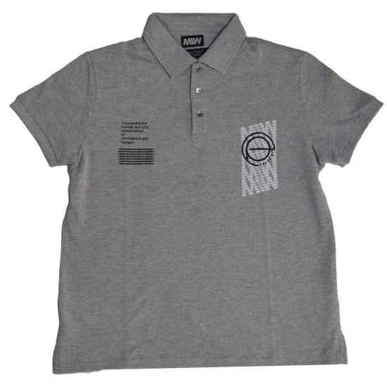 END POINT short sleeve polo shirt (many logo) gray