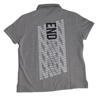 END POINT short sleeve polo shirt (many logo) gray