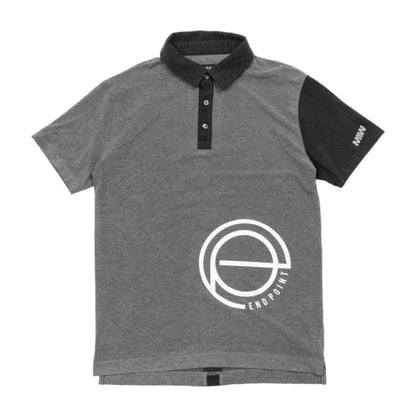 short sleeve polo shirt（large emblem） gray