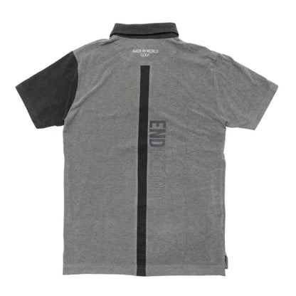 short sleeve polo shirt（large emblem） gray