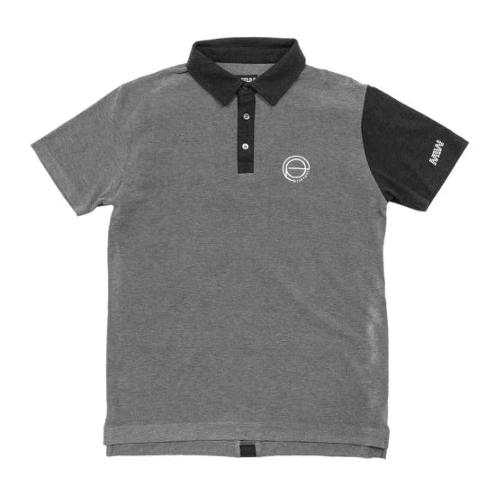 short sleeve polo shirt（one point emblem） gray