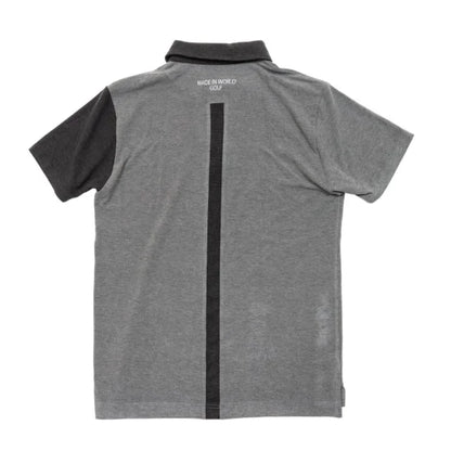 short sleeve polo shirt（one point emblem） gray