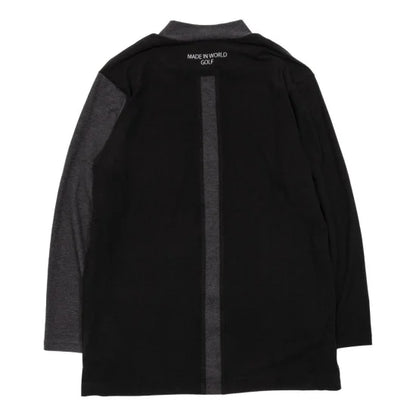 long sleeve mock neck shirt（small logo） black