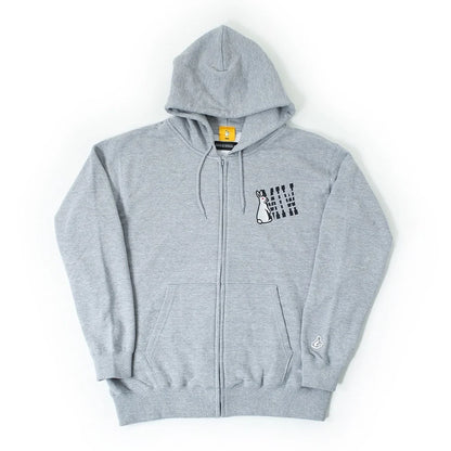 full zip hoodie（smoking kills） gray