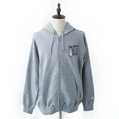 full zip hoodie（smoking kills） gray