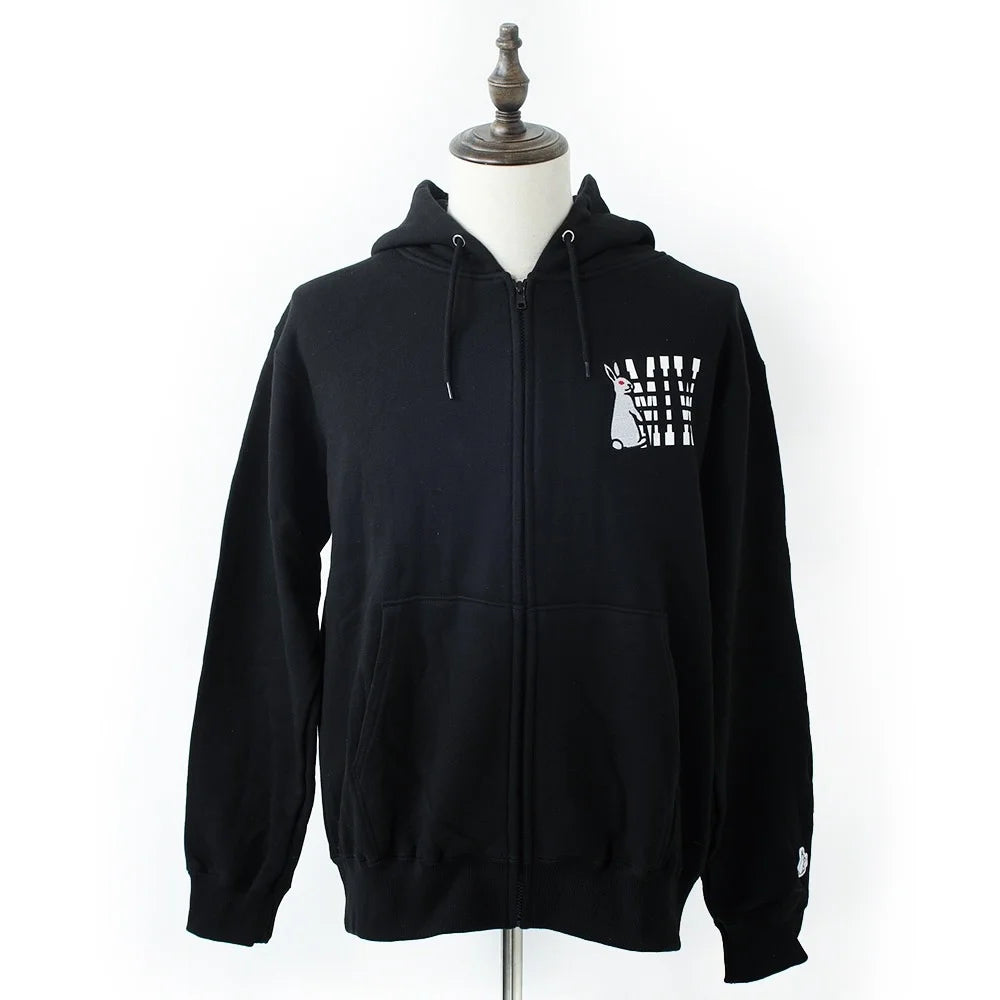 full zip hoodie（smoking kills） black