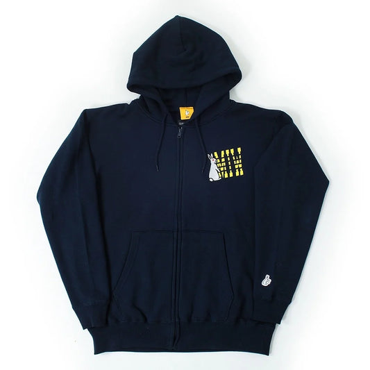 full zip hoodie（smoking kills） navy