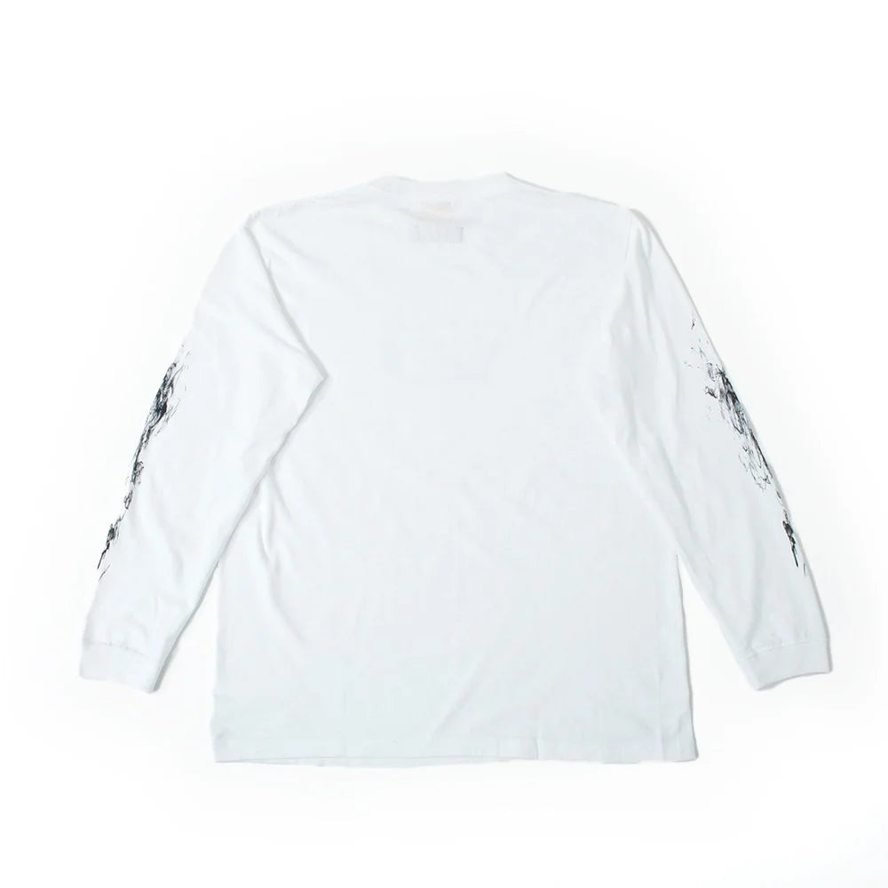 long sleeve tee（flare smoking kills） white