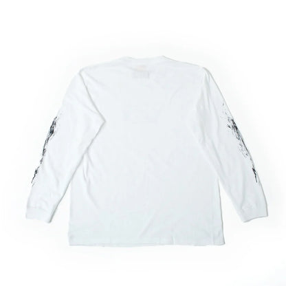 long sleeve tee（flare smoking kills） white