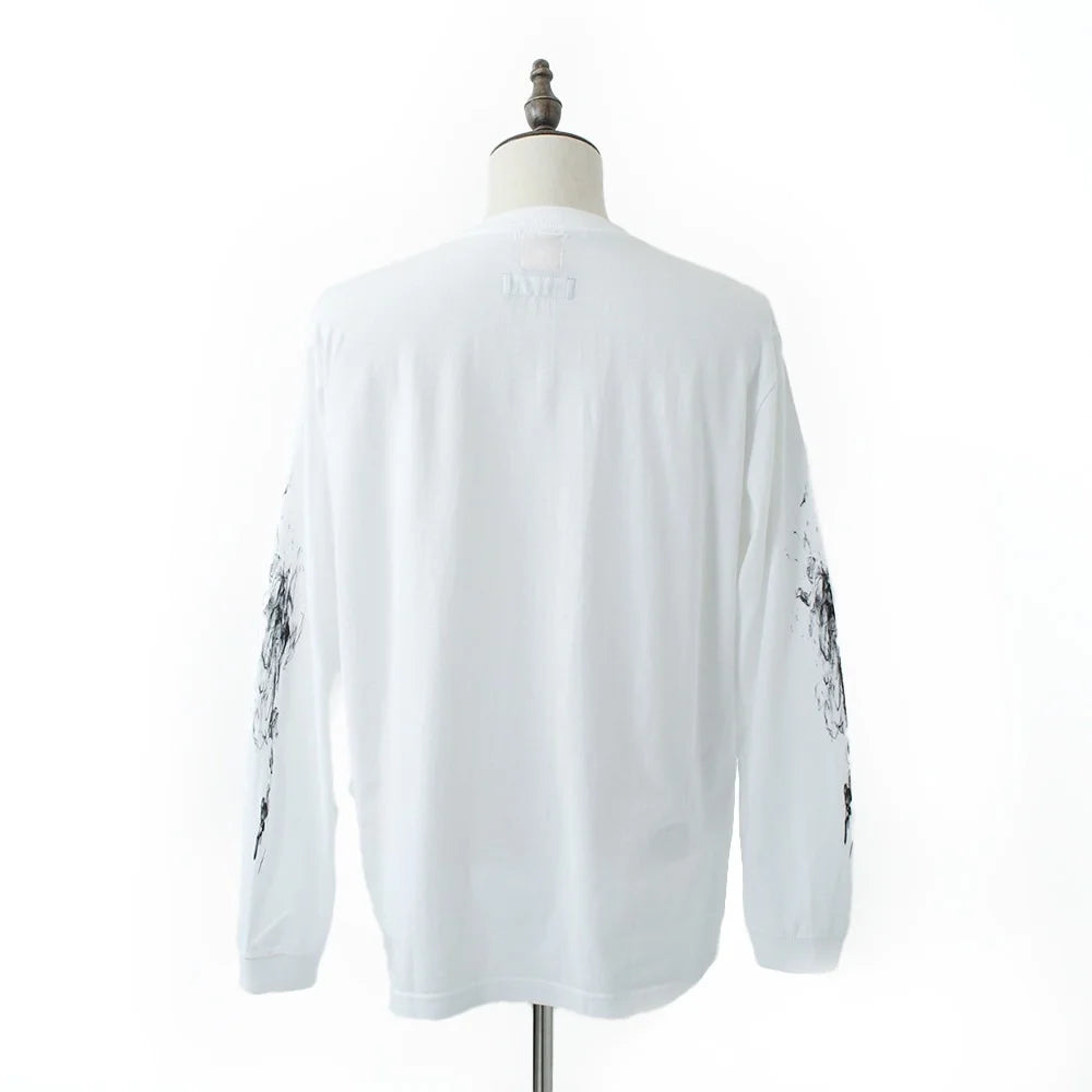 long sleeve tee（flare smoking kills） white