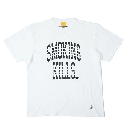 crew neck tee（smoking kills college logo） white