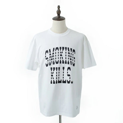 crew neck tee（smoking kills college logo） white